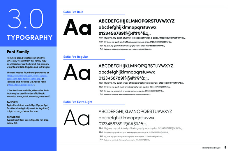Remine Brand Guide Typography
